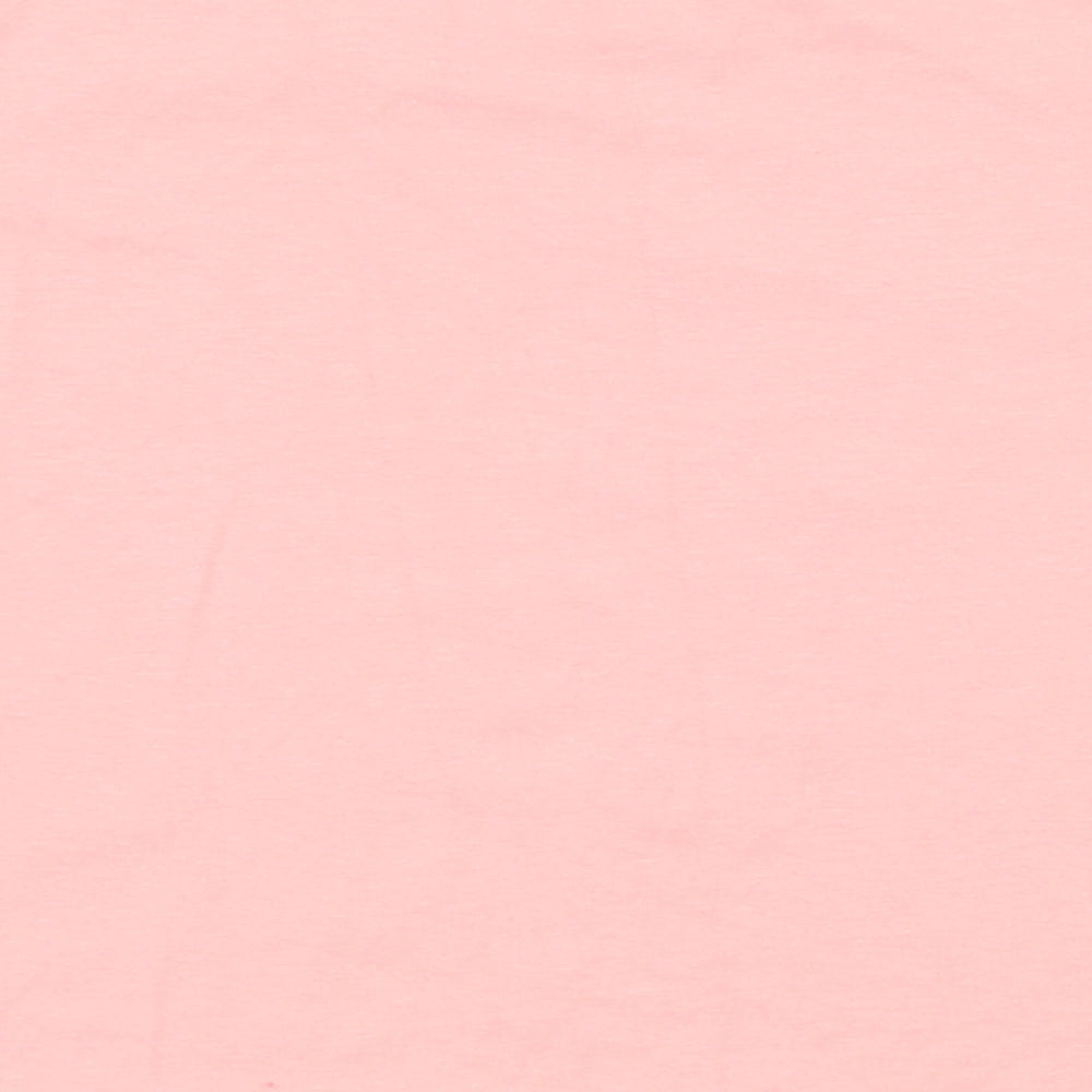 Aylin Girls Pink Polyester Basic T-Shirt Size XL Round Neck Pullover - Cropped