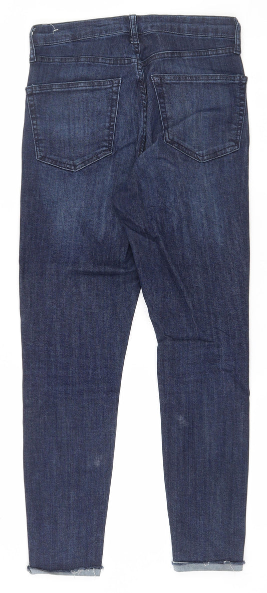 Topshop Womens Blue Cotton Skinny Jeans Size 28 in L25 in Regular Zip