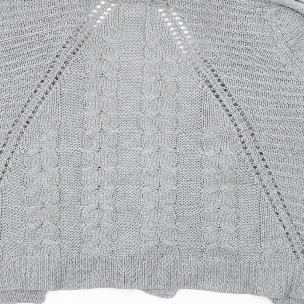 Marks and Spencer Womens Grey Collared Acrylic Cardigan Jumper Size 14
