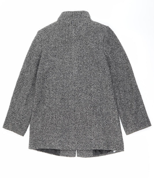 BHS Womens Grey Overcoat Coat Size 10 Button
