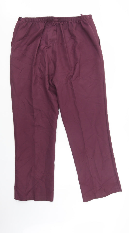 Damart Womens Purple Polyester Dress Pants Trousers Size 20 L32 in Regular