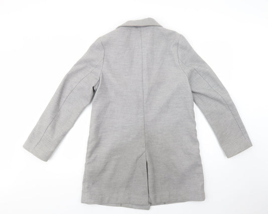 H&M Womens Grey Pea Coat Coat Size 8 Button