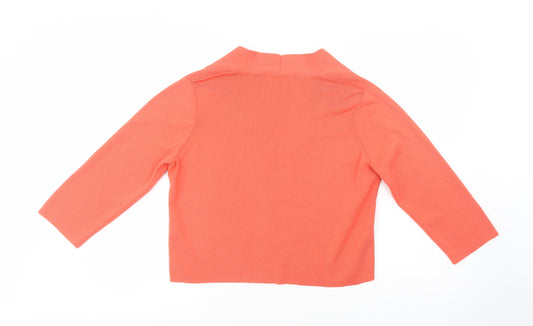 Marks and Spencer Womens Orange V-Neck Viscose Cardigan Jumper Size M