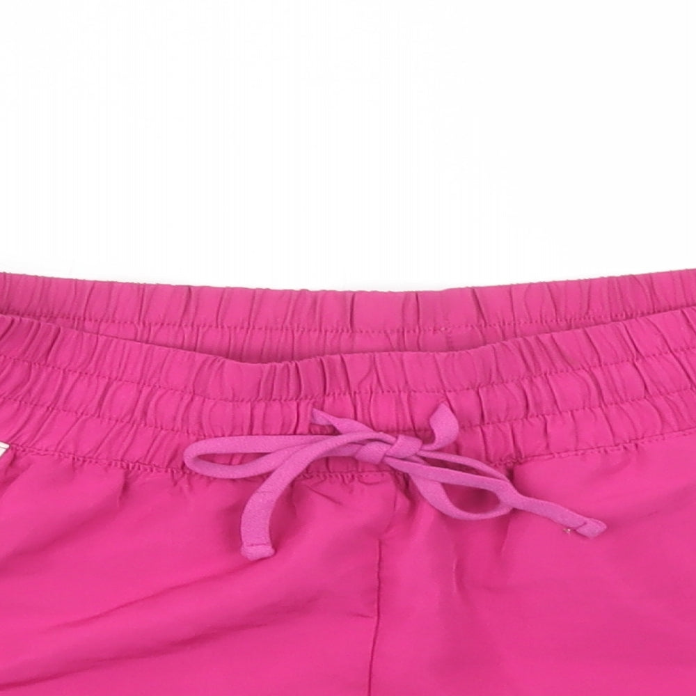 Danskin Womens Purple  Polyester Sweat Shorts Size S L3 in Regular Drawstring