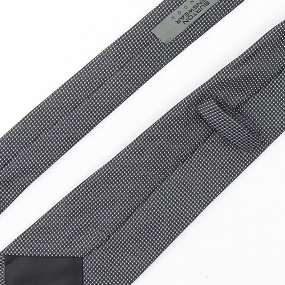Burton Mens Grey Polka Dot Polyester Pointed Tie One Size