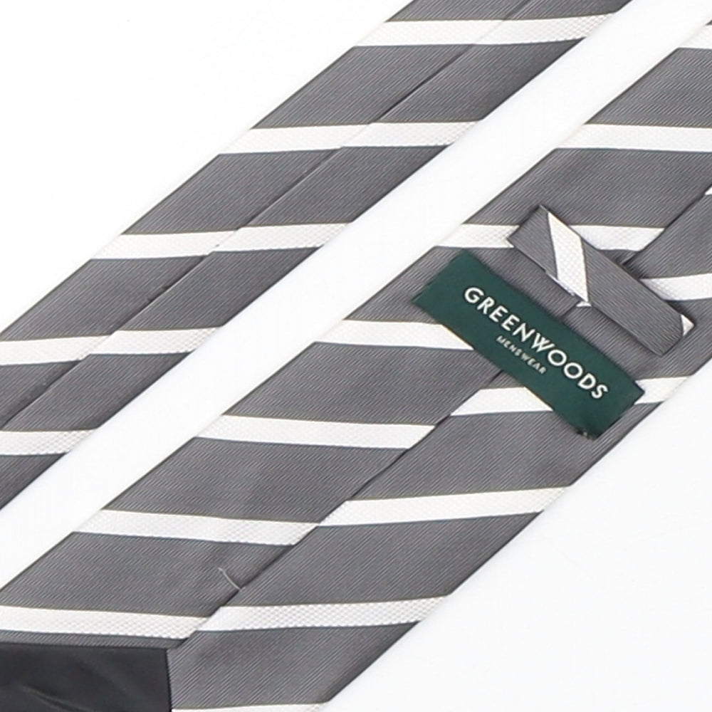 Greenwoods Mens Multicoloured Striped Polyester Pointed Tie One Size