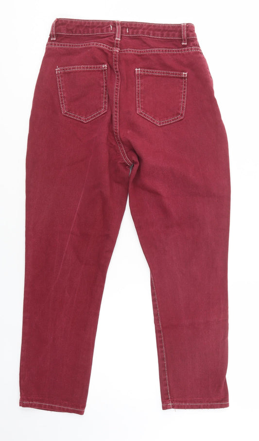 Nasty Gal Womens Purple Cotton Tapered Jeans Size 6 L25 in Regular Button