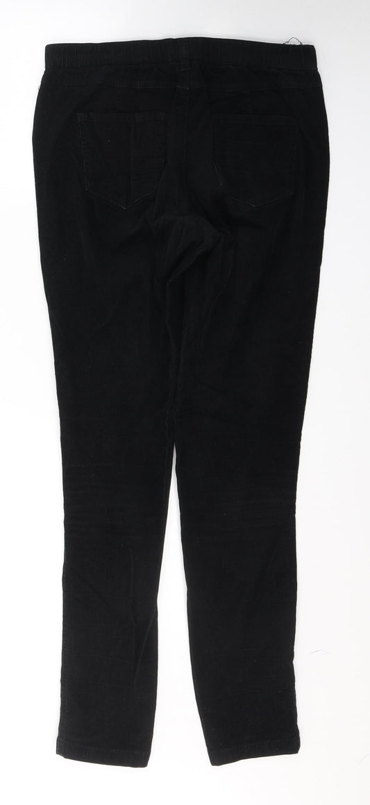 Authentic Womens Black Cotton Jegging Trousers Size 10 L29 in Regular