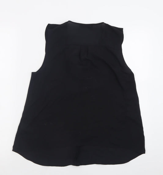 Marks and Spencer Womens Black Polyester Basic Tank Size 10 V-Neck