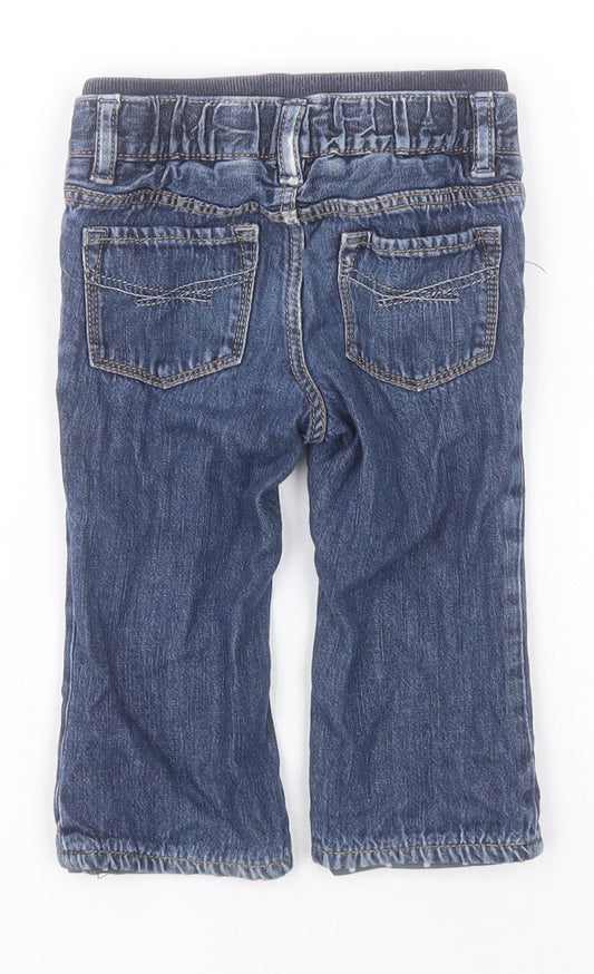 Gap Baby Blue Cotton Jogger Jeans Size 12-18 Months Button