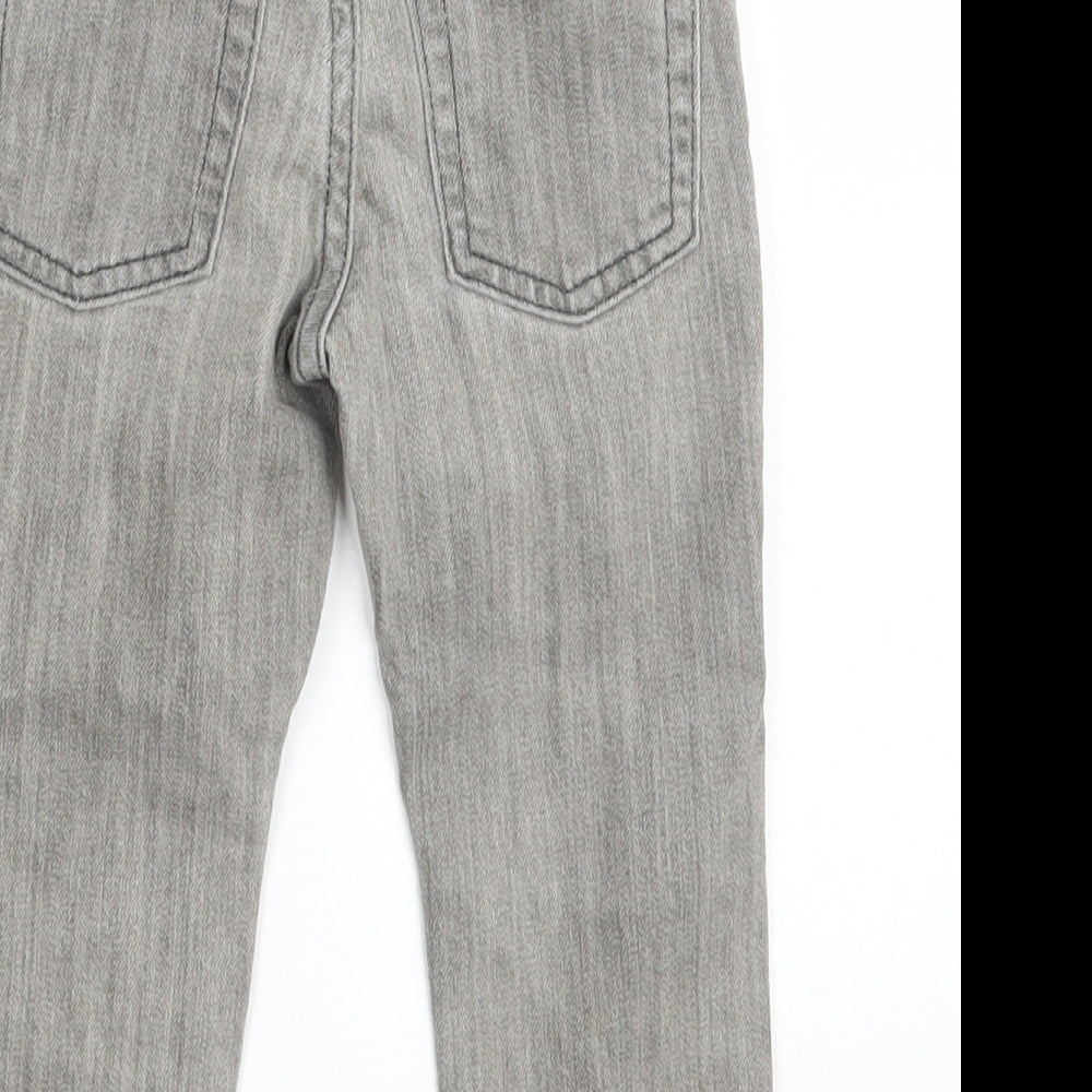 Gap Boys Grey Cotton Cropped Jeans Size 24 Months Zip - Distressed