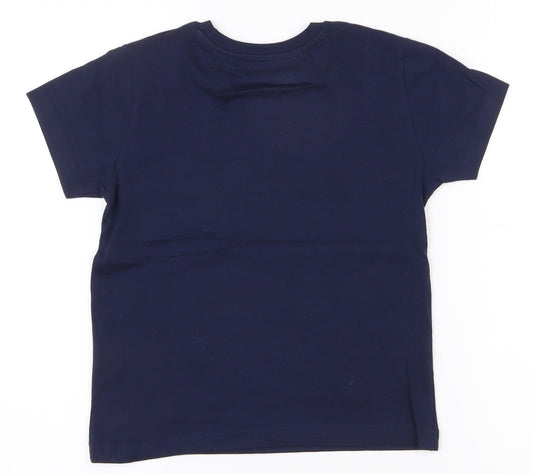 Primark Boys Blue 100% Cotton Pullover Polo Size 5-6 Years Crew Neck Pullover