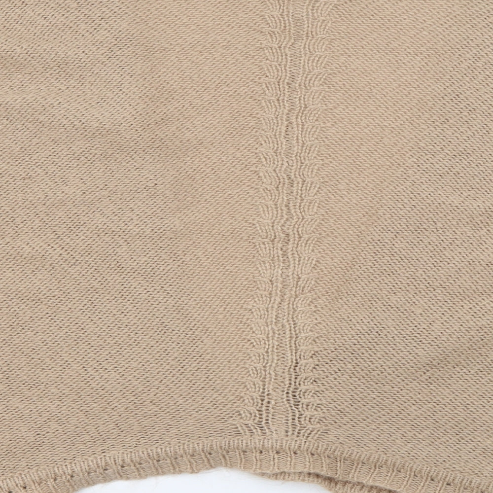 Select Womens Beige V-Neck Acrylic Cardigan Jumper Size 14