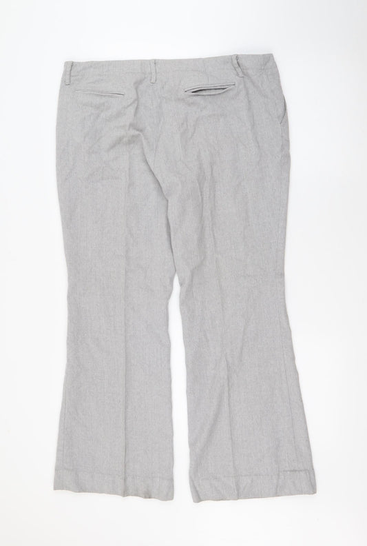 Dana Buchman Womens Grey Wool Trousers Size 14 L27 in Regular Zip