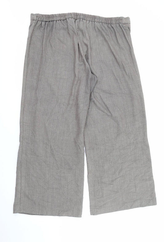 Evans Womens Brown Polyester Trousers Size 20 L27 in Regular
