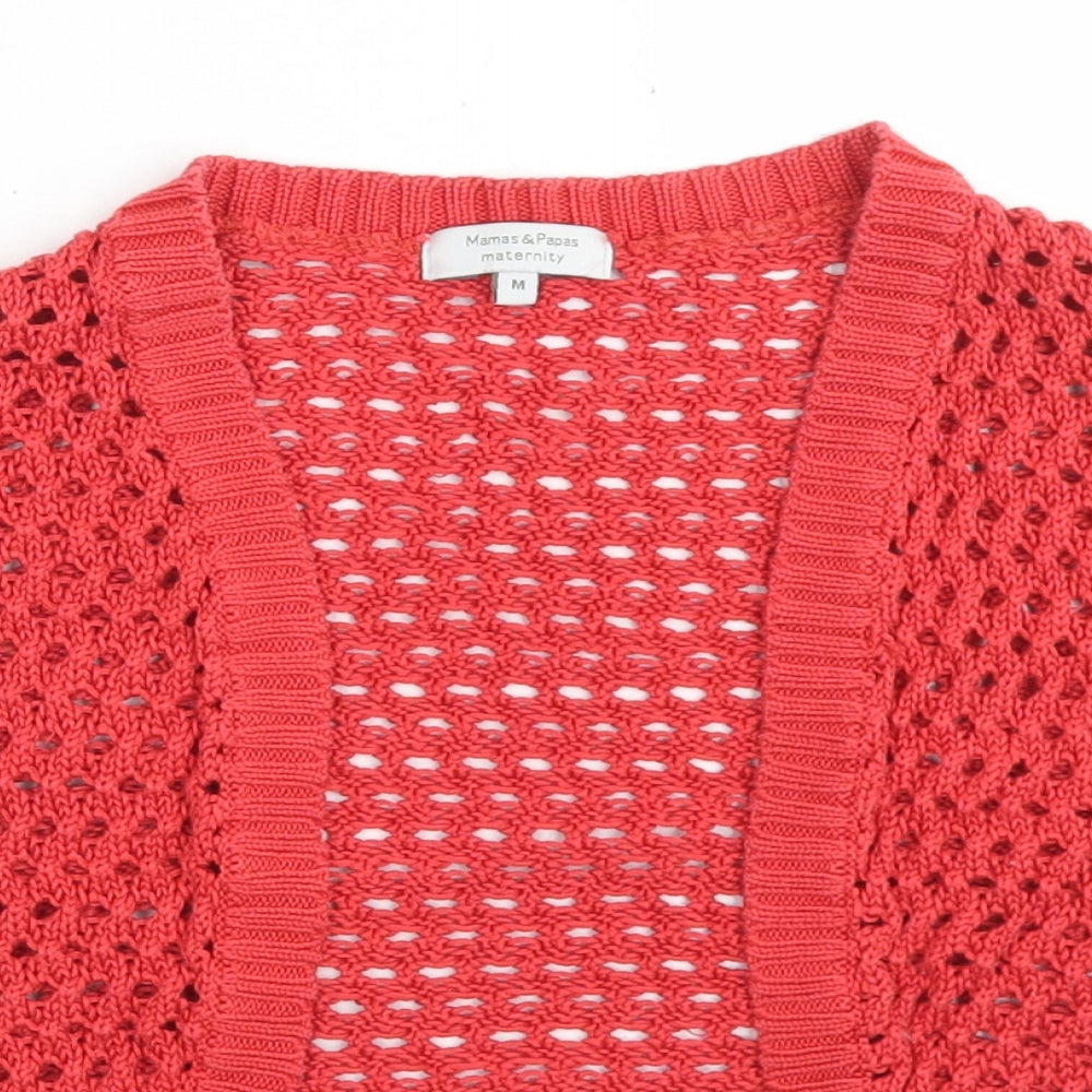 mamas & papas Womens Red Round Neck Cotton Shrug Jumper Size M