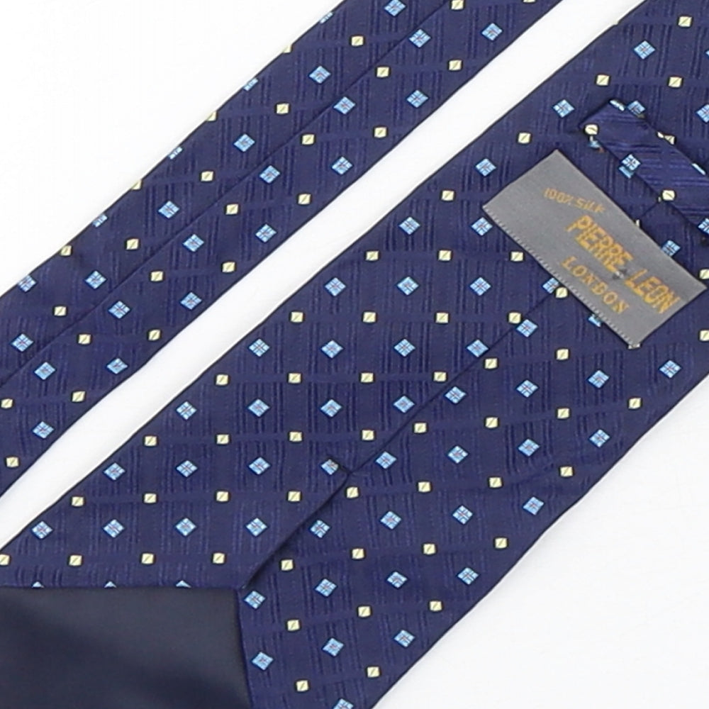 Pierre Leon Mens Multicoloured Geometric Silk Pointed Tie One Size