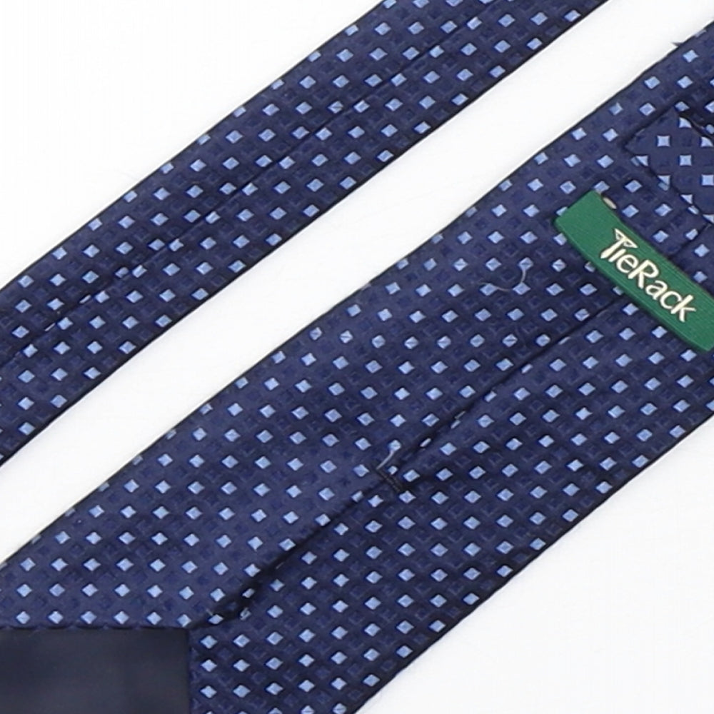 Tie Rack Mens Blue Geometric Silk Pointed Tie One Size