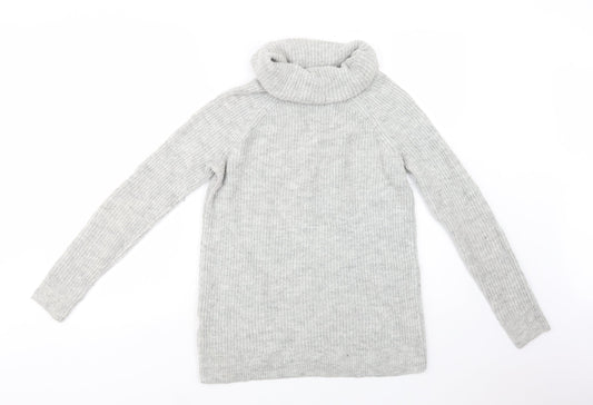 Hollister Womens Grey Roll Neck  Acrylic Pullover Jumper Size S