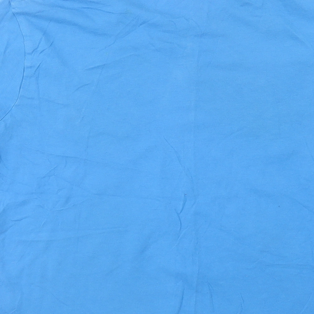 F&F Boys Blue Cotton Basic T-Shirt Size 11-12 Years Crew Neck Pullover - Football