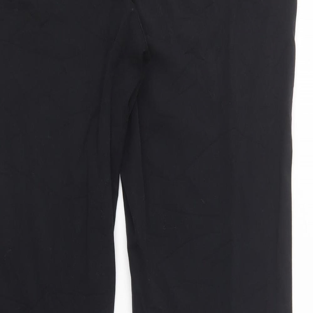Marks and Spencer Womens Black Viscose Dress Pants Trousers Size 12 L31 in Regular Button