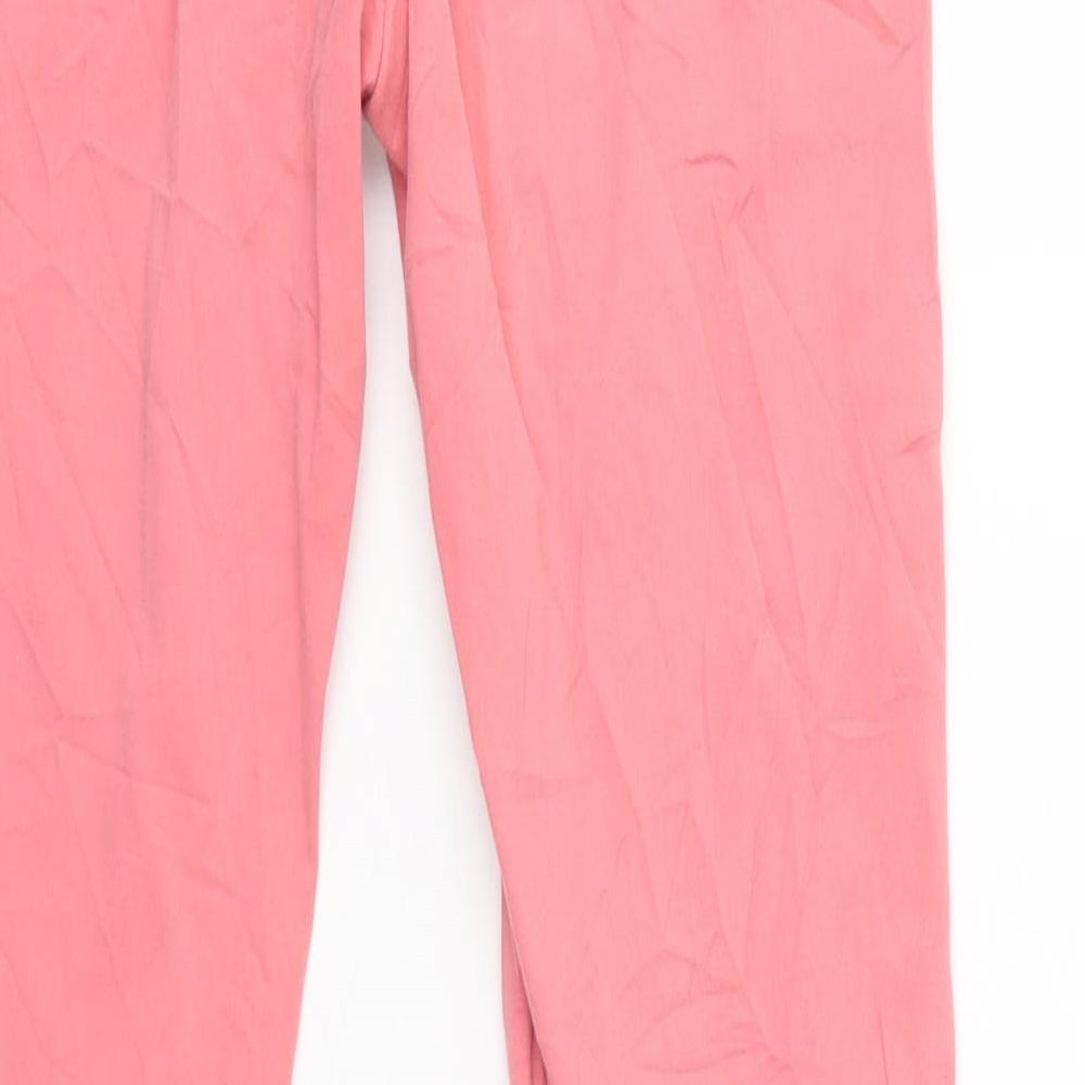 AUBIN & WILLS Womens Pink Cotton Chino Trousers Size 8 L33 in Regular Button