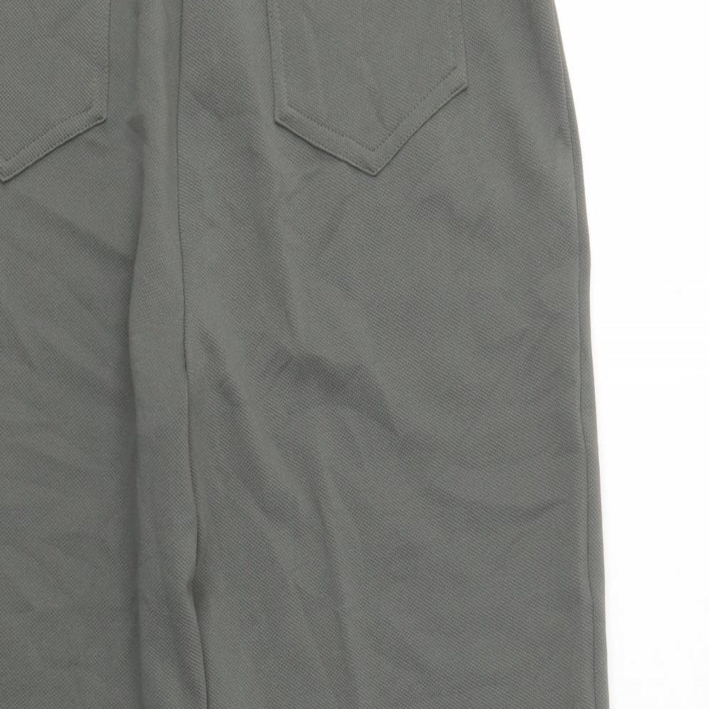 Afibel Womens Green Polyester Trousers Size 14 L23 in Regular