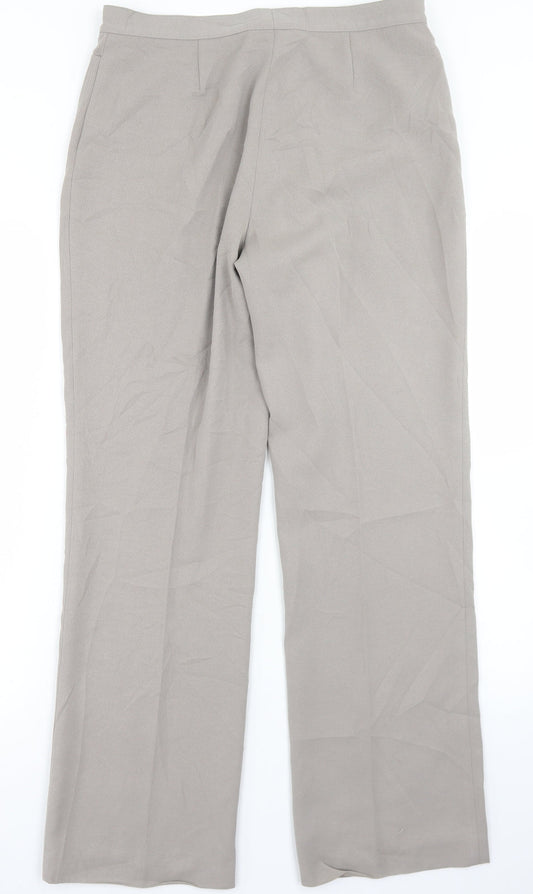 DEVERNOIS Womens Beige Polyester Dress Pants Trousers Size 30 in L29 in Regular Button