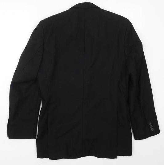 Grosvenor Mens Black Striped Wool Jacket Suit Jacket Size 36