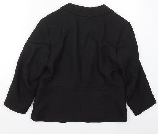 H&M Womens Black Polyester Jacket Blazer Size 12