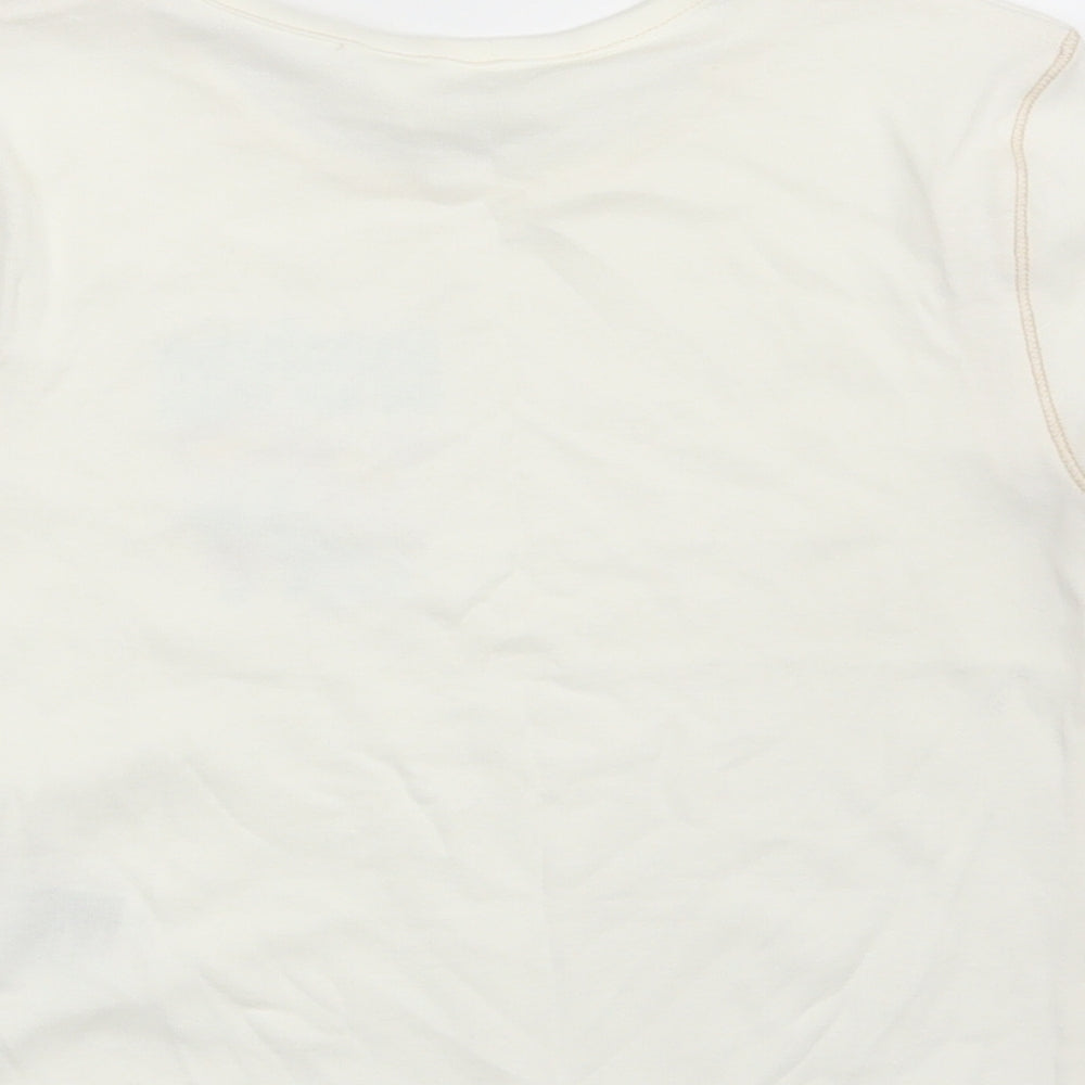 H&M Girls White Cotton Cropped T-Shirt Size 10-11 Years Crew Neck - Sunshine on my Mind