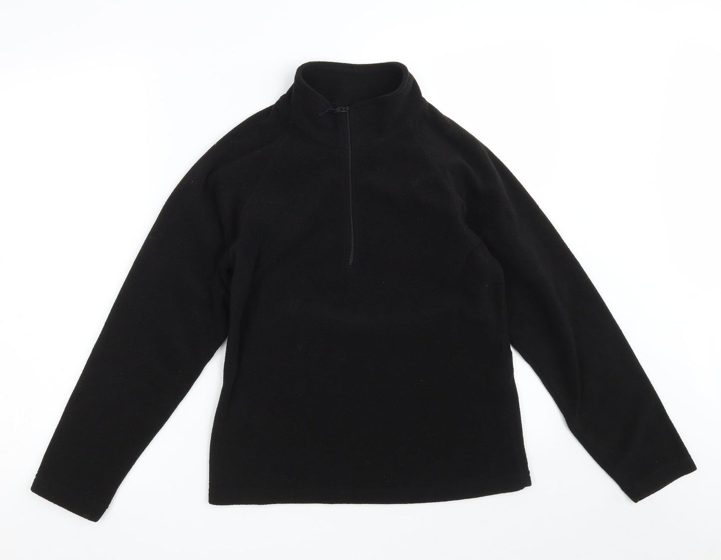 Mountain Life Womens Black 100% Polyester Pullover Sweatshirt Size 8 Zip