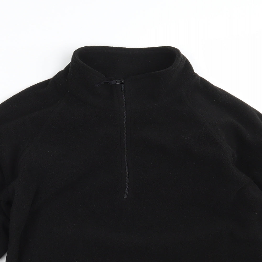Mountain Life Womens Black 100% Polyester Pullover Sweatshirt Size 8 Zip