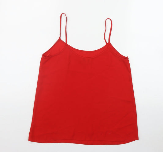 Papaya Womens Red Polyester Camisole Tank Size 8 Scoop Neck