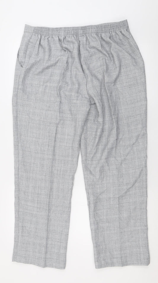 Felisa Womens Grey Polyester Trousers Size 20 L28 in Regular