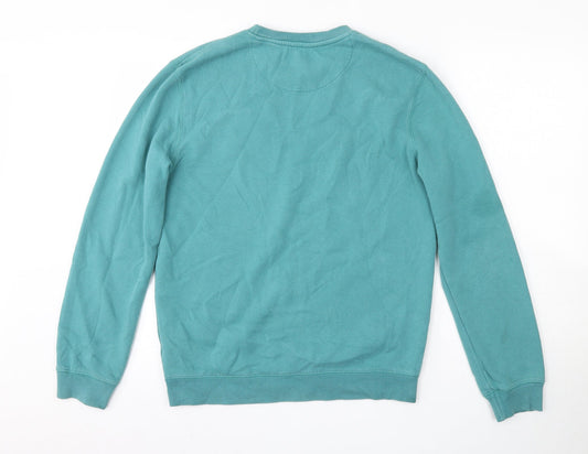 Easy Mens Green Cotton Pullover Sweatshirt Size S