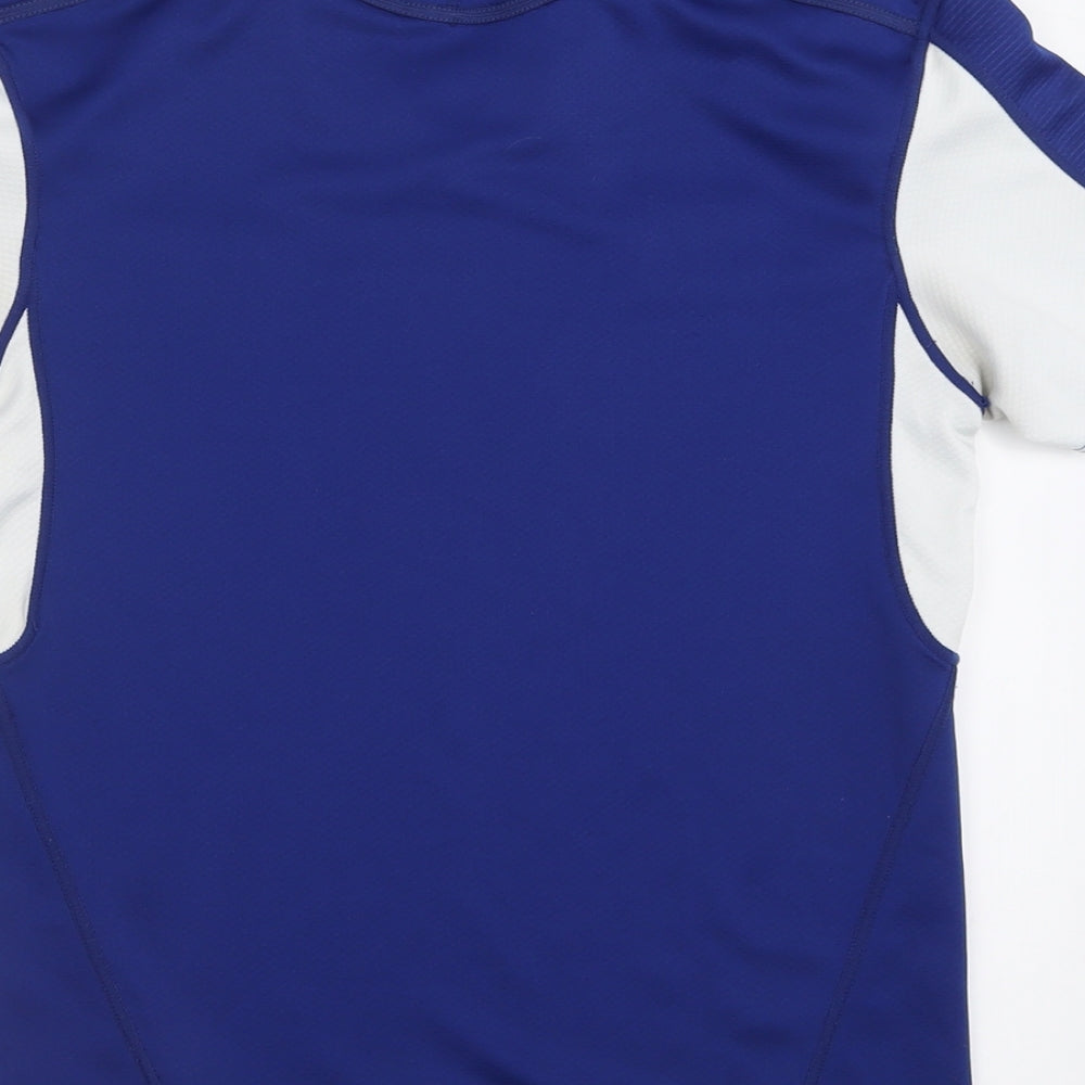 Canterbury Mens Blue Polyester Basic T-Shirt Size XS V-Neck Pullover