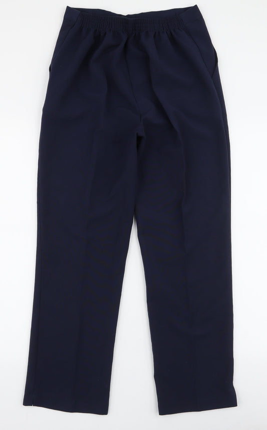 Preworn Womens Blue Polyester Trousers Size 14 L26 in Slim