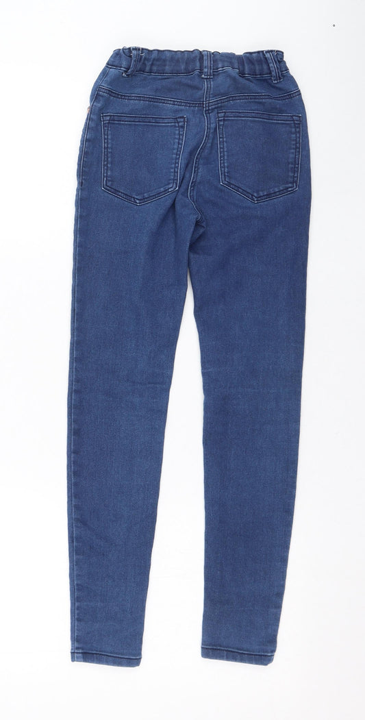 TU Girls Blue Cotton Skinny Jeans Size 10 Years Regular Zip