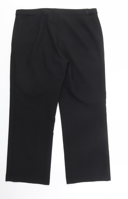 Peacocks Womens Black Polyester Dress Pants Trousers Size 16 L29 in Regular Button