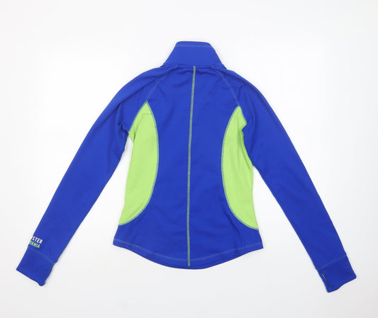 Hollister Womens Blue Colourblock Polyester Pullover Sweatshirt Size S Zip