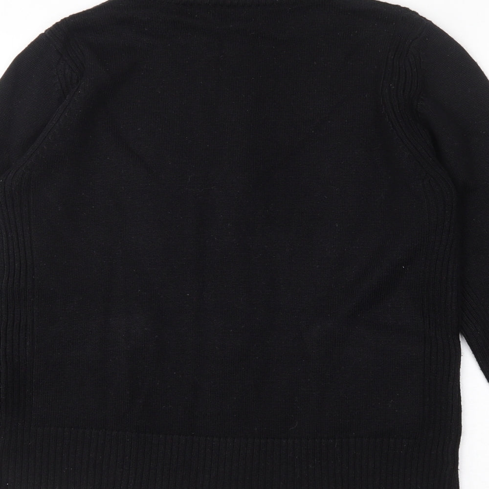 Lakeland Womens Black High Neck Ramie Full Zip Jumper Size 12