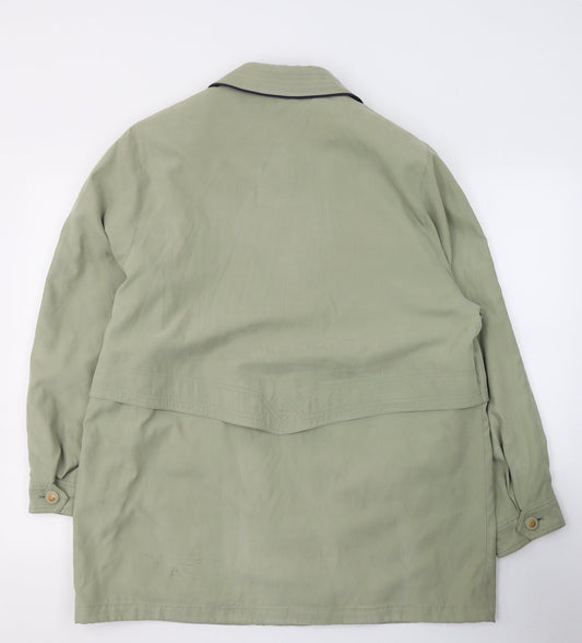 Holmewood Womens Green Trench Coat Coat Size 14 Button