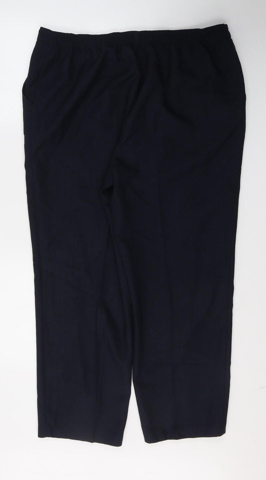 Marks and Spencer Womens Blue Polyester Trousers Size 18 L28 in Regular