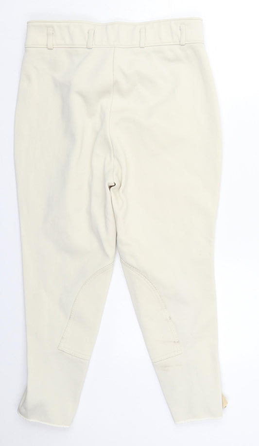 Preworn Womens Beige Nylon Cropped Trousers Size M L22 in Regular Button - Horse Riding