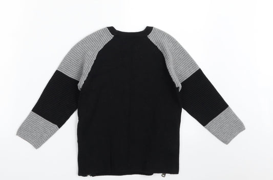 TU Girls Black Crew Neck 100% Cotton Pullover Jumper Size 6 Years Pullover