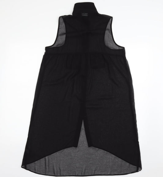 G21 Womens Black Polyester Basic Button-Up One Size Collared