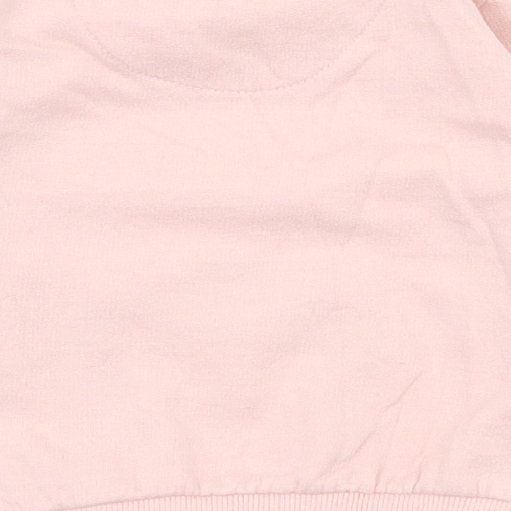Peacocks Girls Pink Cotton Pullover Jumper Size 3-6 Months Snap