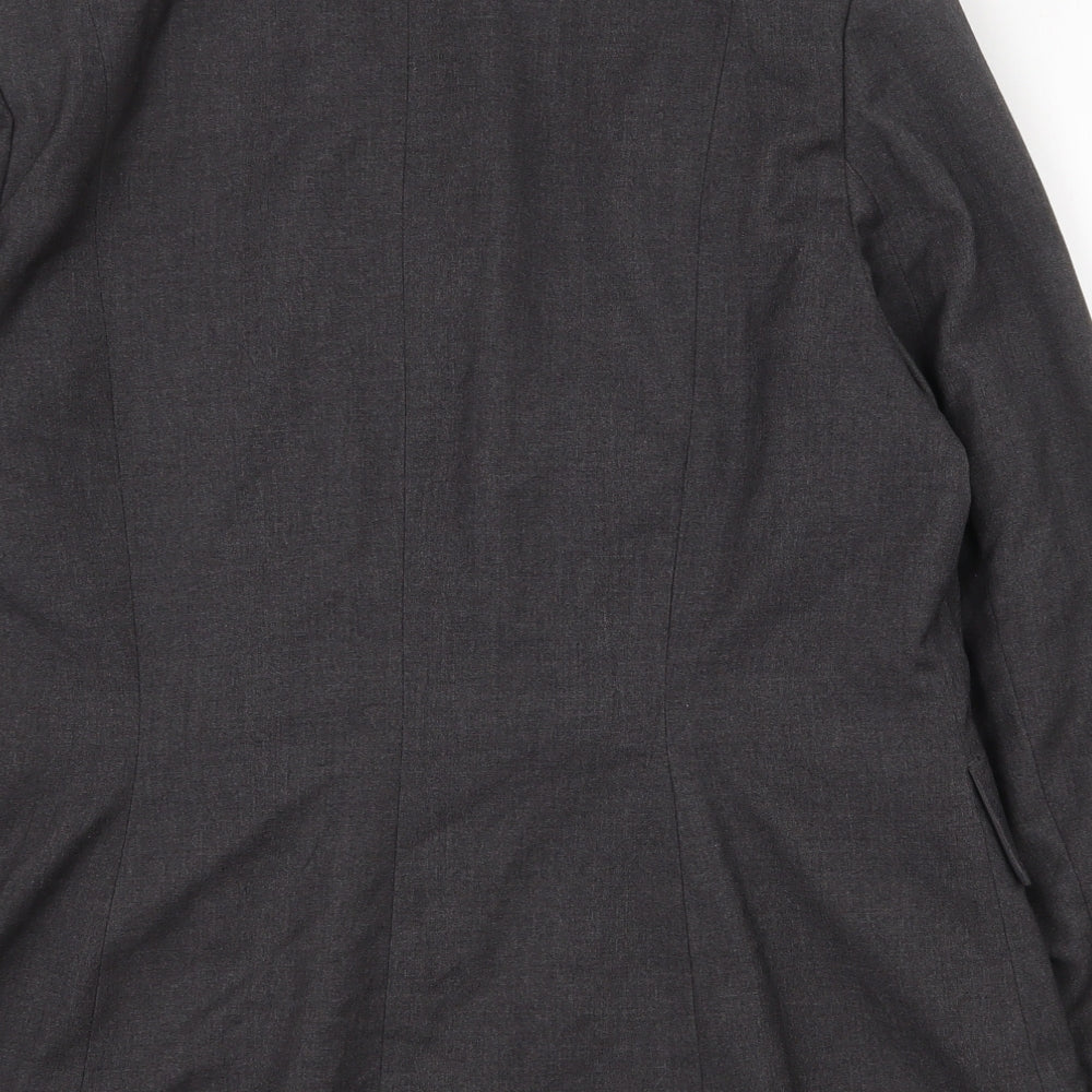 Marks and Spencer Womens Grey Polyester Jacket Suit Jacket Size 16 - Shoulder pads