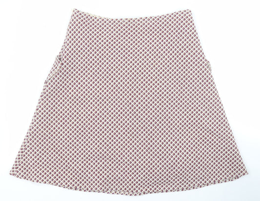 Emanuela Womens Red Geometric Wool A-Line Set Size 12 Zip